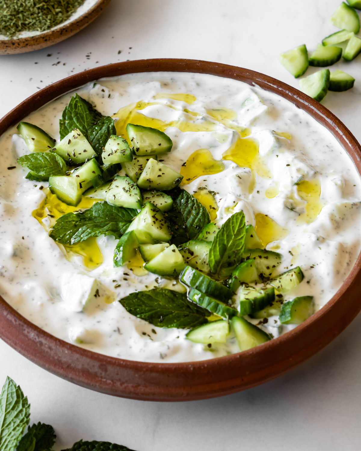 🥒 Yoğurt + Salatalık + Yağ (Cacık Tarzı)